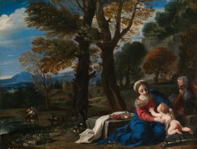 The Rest on the Flight into Egypt. dani af Pier Francesco Mola