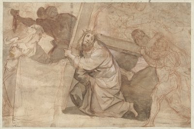Kristus falder under korset af Pier Francesco Morazzone (circle of)