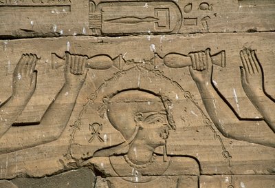 Basrelief, Kalabsha-templet (også Mandulis-templet), Aswan, bygget ca. 30 f.Kr., egyptisk civilisation af Blaise Nicolas Le Sueur