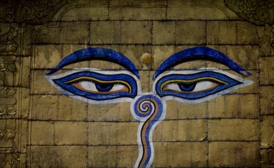 Detalje af Swayambhunath-templet i Kathmandu, Kathmandu-dalen (UNESCOs verdensarvsliste af Blaise Nicolas Le Sueur