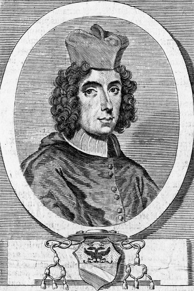 Portræt af Giambattista Rubini (1642-1707), italiensk kardinal og biskop, gravering af Blaise Nicolas Le Sueur