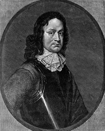 Portræt af John Hampden (cirka 1595-1643), engelsk politiker, gravering af Blaise Nicolas Le Sueur