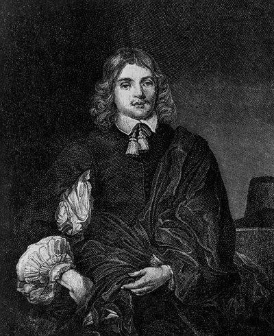 Portræt af Lucius Cary, 2. Viscount Falkland (ca. 1610-1643), engelsk forfatter, politiker og soldat, der var udenrigsminister fra 1642 til 1643, gravering af Blaise Nicolas Le Sueur