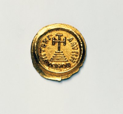 Solidus af den byzantinske kejser Heraclius, byzantinske mønter, 7. århundrede e.Kr. af Blaise Nicolas Le Sueur