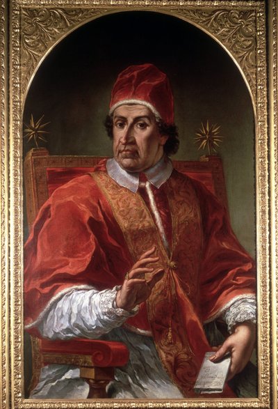 Portræt af Clement XI (1649 - 1721) af Pier Leone Ghezzi. Museum i Rom. Rom af Pier Leone Ghezzi