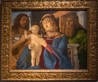Madonna med Barnet og Johannes Døberen og Sankt Andreas af Pier Maria Pennacchi
