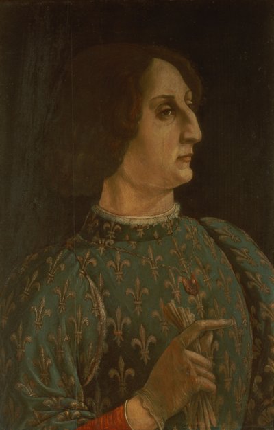 Portræt af Galeazzo Mario Sforza (1444-76) ca. 1471 (tempera på panel) (se også 168788) af Piero del Pollaiolo