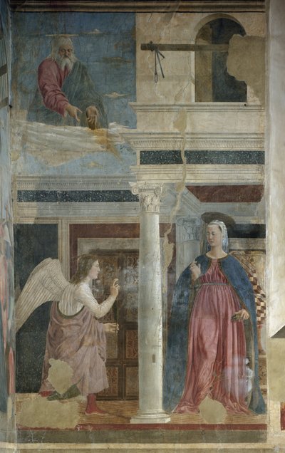 Bebudelse - Fresco, c.1455 af Piero della Francesca