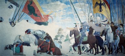Detalje fra legenden om det sande kors, der viser Konstantins sejr, af Piero della Francesca af Piero della Francesca