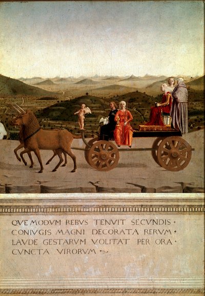 Diptykon af triumf af Federico da Montefeltro og Battista Sforza, detalje (Tempera på træ af Piero della Francesca