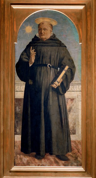 Augustins polytykon: Sankt Nikolaus af Tolentino - olie på panel af Piero della Francesca