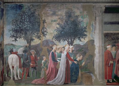 Discovery of the Wood of the True Cross, fra Legend of the True Cross-cyklus, afsluttet 1464 (detalje af 58294) af Piero della Francesca