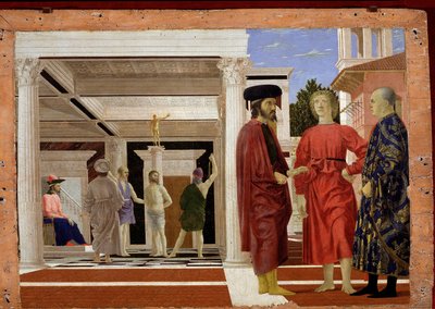 The flagellation of Christ, 1444-50 (olie og tempera på træ) af Piero della Francesca