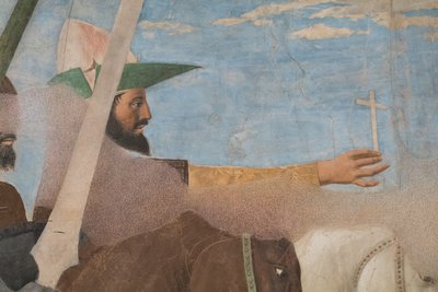 Konstantins sejr over Maxentius, detalje med den sejrende Konstantin af Piero della Francesca