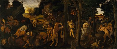 A Hunting Scene, ca. 1494-1500 (tempera og olie overført til Masonite) af Piero di Cosimo