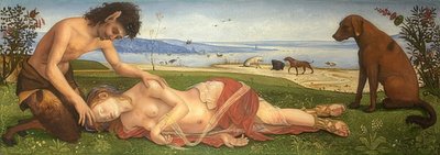 En satyr sørger over en nymfe. Omkring 1495 af Piero di Cosimo