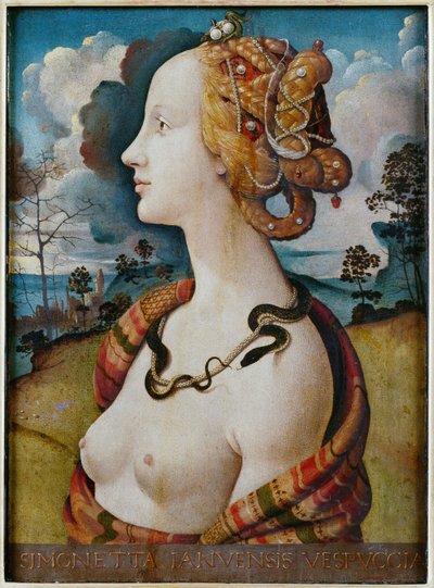 Portræt af en kvinde sagde om Simonetta Vespucci af Piero di Cosimo