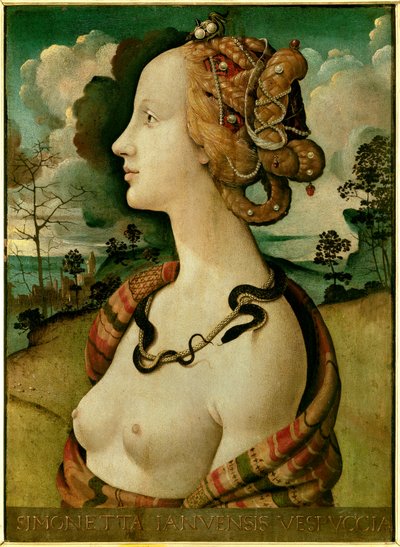 Portræt af en kvinde sagt om Simonetta Vespucci af Piero di Cosimo