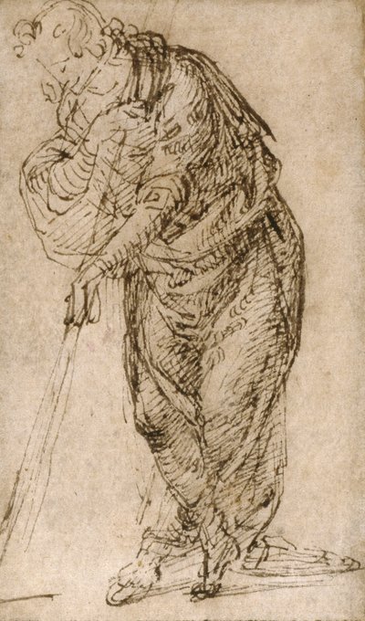 Stående figur, der læner sig op ad en stav, ca. 1510 af Piero di Cosimo