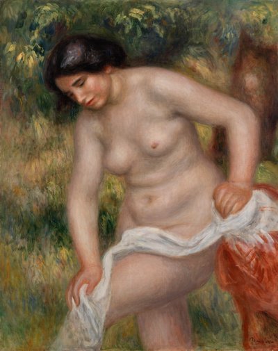 Baderen tørrer sig selv (Baigneuse s'essuyant) af Pierre-Auguste Renoir