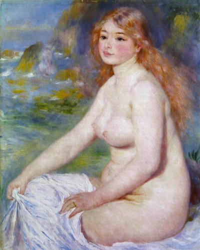 Den blonde badende af Pierre-Auguste Renoir