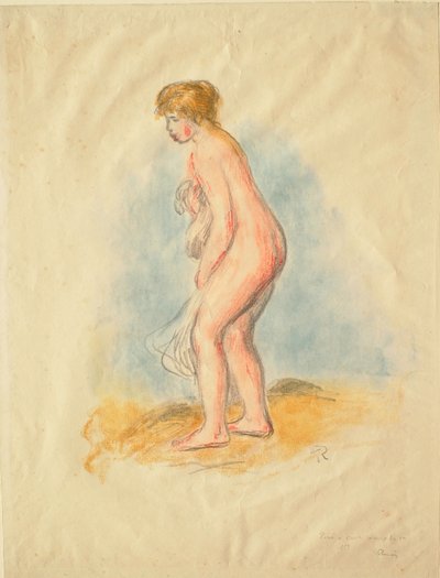 Stående badende kvinde af Pierre-Auguste Renoir