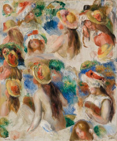 Studie af hoveder af Pierre-Auguste Renoir