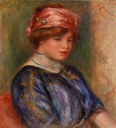 Ung kvinde i blåt, buste af Pierre-Auguste Renoir
