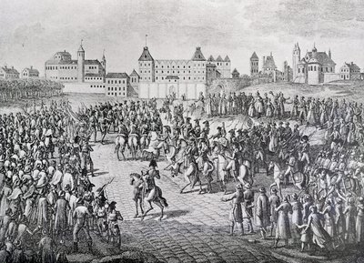 Franskmændenes triumferende indtog i Warszawa den 28. november 1806 af Pierre Adrien Le Beau