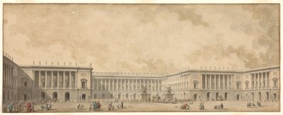 Første genopbygningsprojekt af Versailles-slottet præsenteret for kong Louis XVI, ca. 1785. af Pierre Adrien Paris