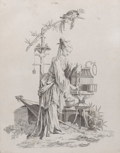Luft, fra De fire elementer, 1738-49. af Pierre Alexandre Aveline