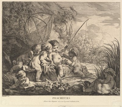 Børn Fiskeri, ca. 1738. af Pierre Alexandre Aveline