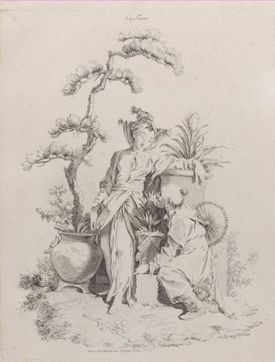 Jorden, fra De fire elementer, 1738-49. af Pierre Alexandre Aveline