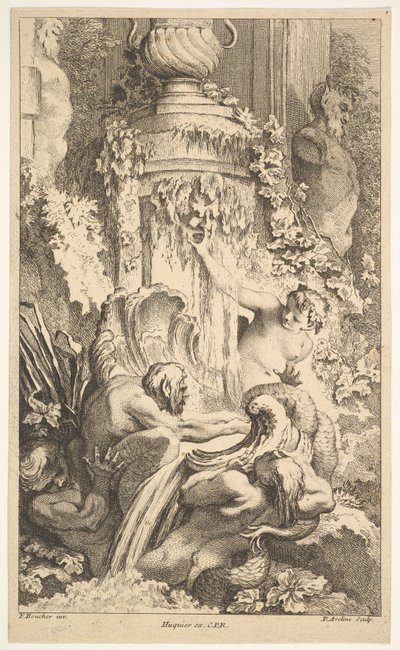 Naiades, Tritons og Priaps bad, 1736. af Pierre Alexandre Aveline