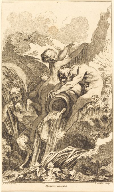 Satyr, nymfe og flodgud, i eller efter 1736. af Pierre Alexandre Aveline