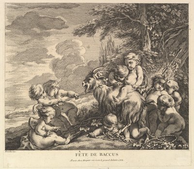 Bacchus-festen, ca. 1738. af Pierre Alexandre Aveline
