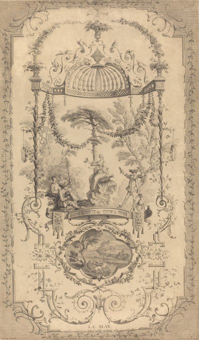 LeMay af Pierre Alexandre Aveline after Antoine Watteau