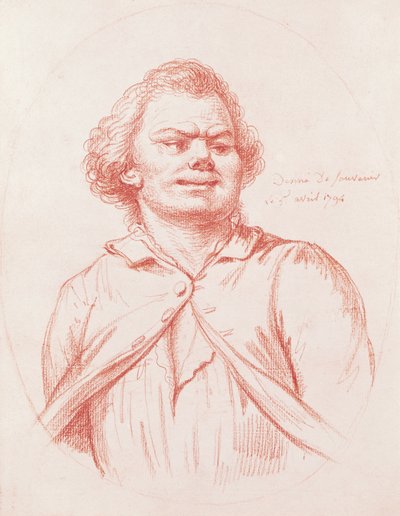 Danton førte til sin henrettelse, 1794 (rødt kridt på papir) af Pierre Alexandre Wille