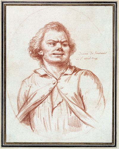 Fransk revolution: "" portræt af Georges Jacques Danton (1759-1794) fører til pine" Tegning a la sanguine tilskrevet Pierre Wille (1748-1821) af Pierre Alexandre Wille