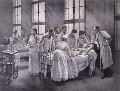 Krydset helbredt af Doktor Roux, graveret af E. Buval af Pierre Andre Brouillet
