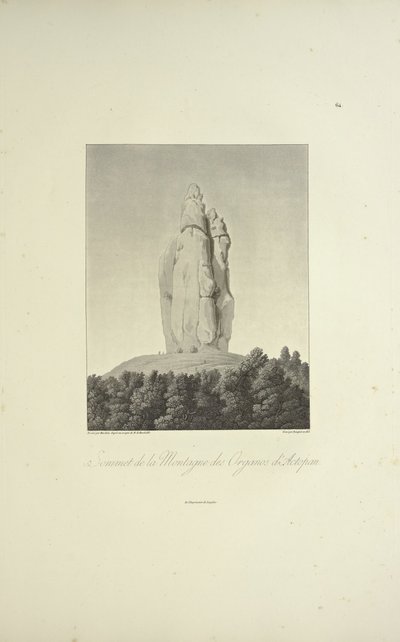 Summit of the Mountain of Organos, Actopan, graveret af Bouquet, illustration fra 