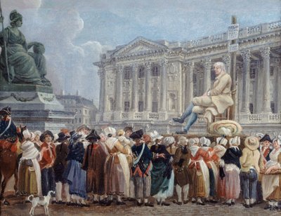 Udstilling af Pierre Nicolas Perrin på Place de la Révolution, 29 Vendémiaire, ca. 1793. af Pierre Antoine Demachy