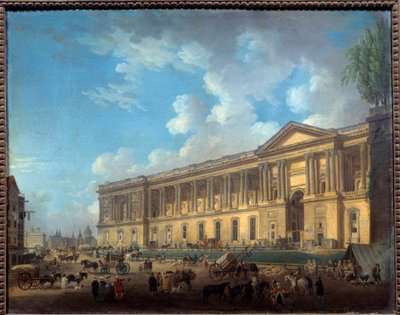 Kolonnaden i det nyligt degagee lameller. Udsigt over Paris. Maleri af Pierre Demachy (1723-1807) af Pierre Antoine Demachy