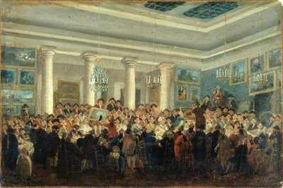 Offentligt salg af malerier, c. 1785. af Pierre Antoine Demachy