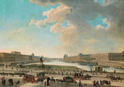 Udsigt over Paris fra Place Dauphine, mellem 1750 og 1775. af Pierre Antoine Demachy