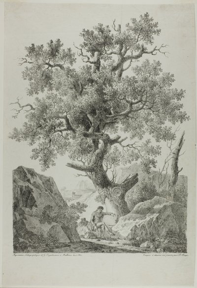 Kunstner i et klippelandskab af Pierre Antoine Mongin