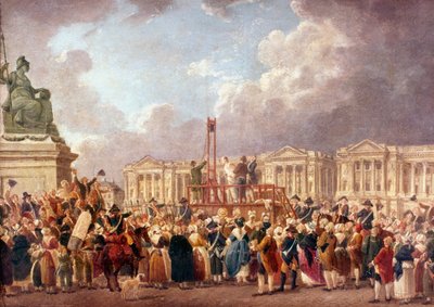 Henrettelse af Guillotine i Paris under den franske revolution, 1790