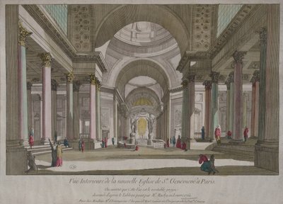 Udsigt over det indre af Pantheon i Paris af Pierre Antoine de Machy