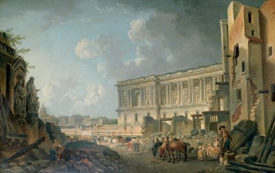 Udsigt over Louvre, c1743-1807 af Pierre Antoine de Machy