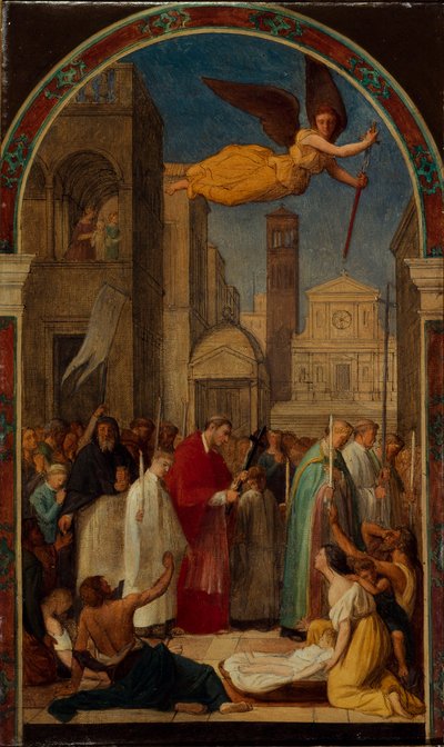 Procession af Saint Charles Borromeo under pesten i Milano, 1861. af Pierre Auguste Pichon